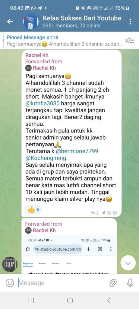 Testimoni Kelas Sukses Dari Youtube - Rachel Kh1